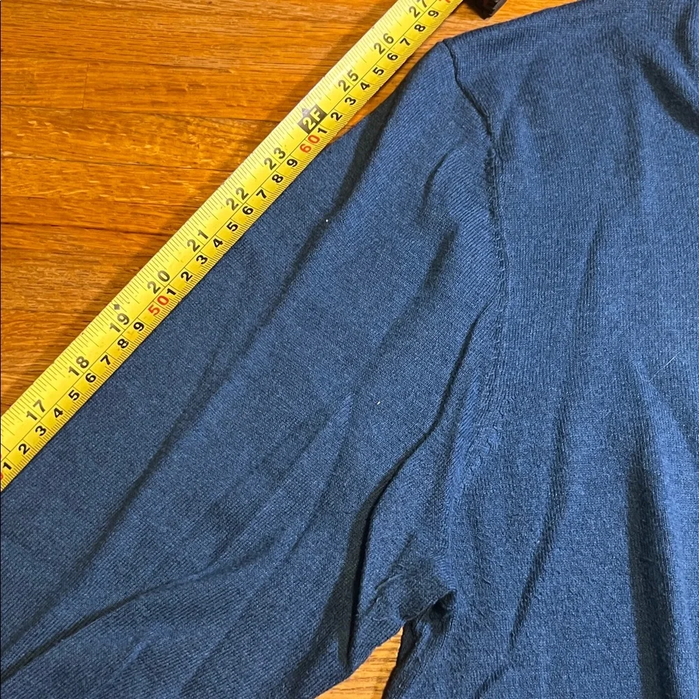 Old Navy Men Large Blue Knit Stripe V-Neck Long Sleeve‎ Pullover Sweater